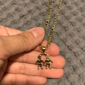 2 boys necklace and pendant